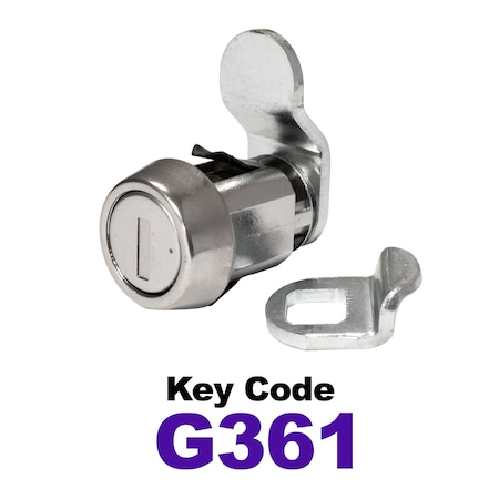 Global RV SS Compartment Lock, Cam/Blade Style, 7/8in Press in, Offset Blade, fit 5/8in Use, Keyed, G361 CLB-361-78SI-SS